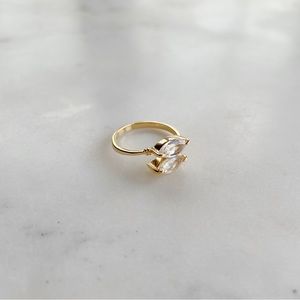 Shivam | 14Kt Gold Plated White Topaz Ring